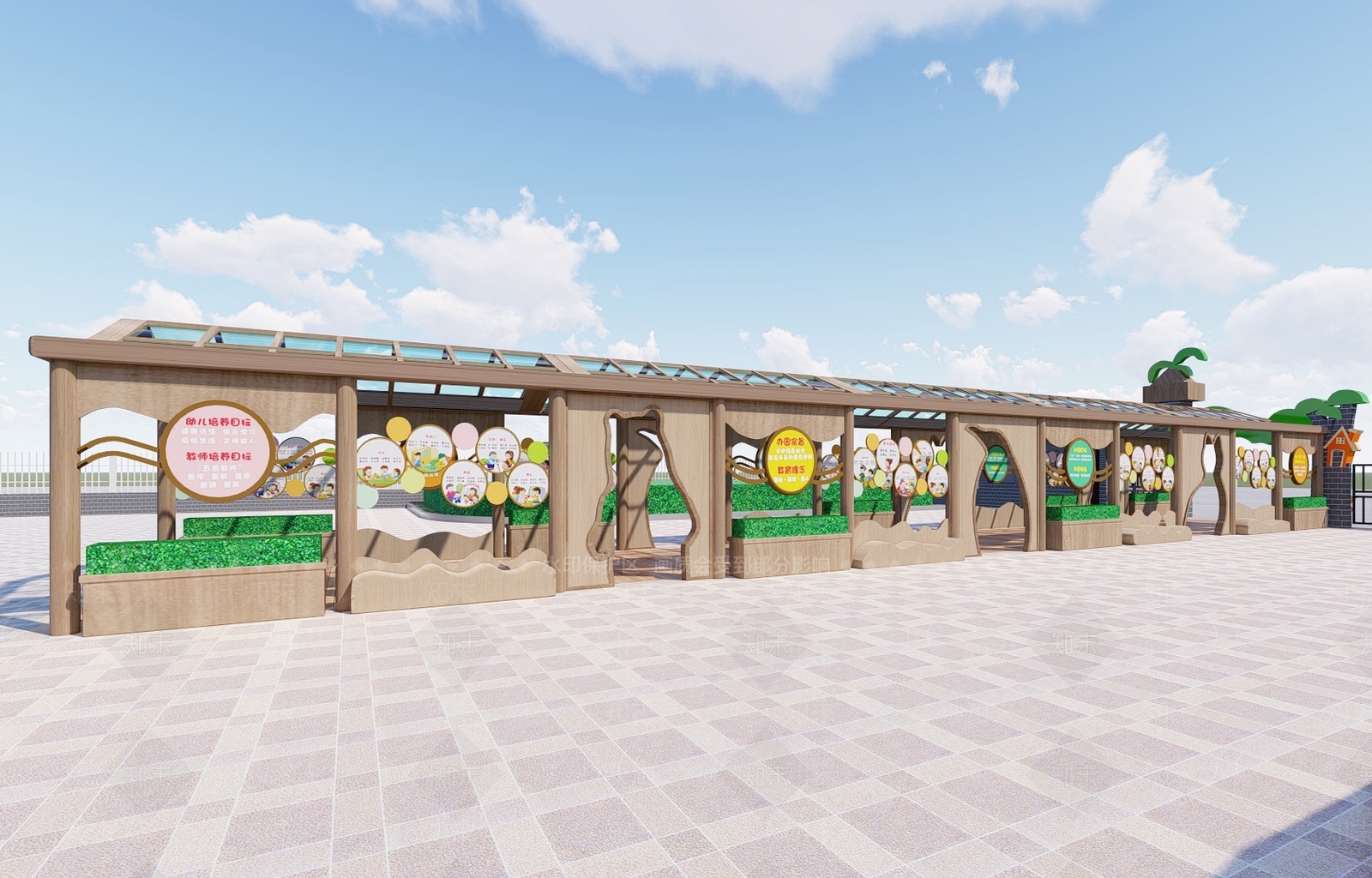 现代廊架3D模型下载【ID:1164252312】