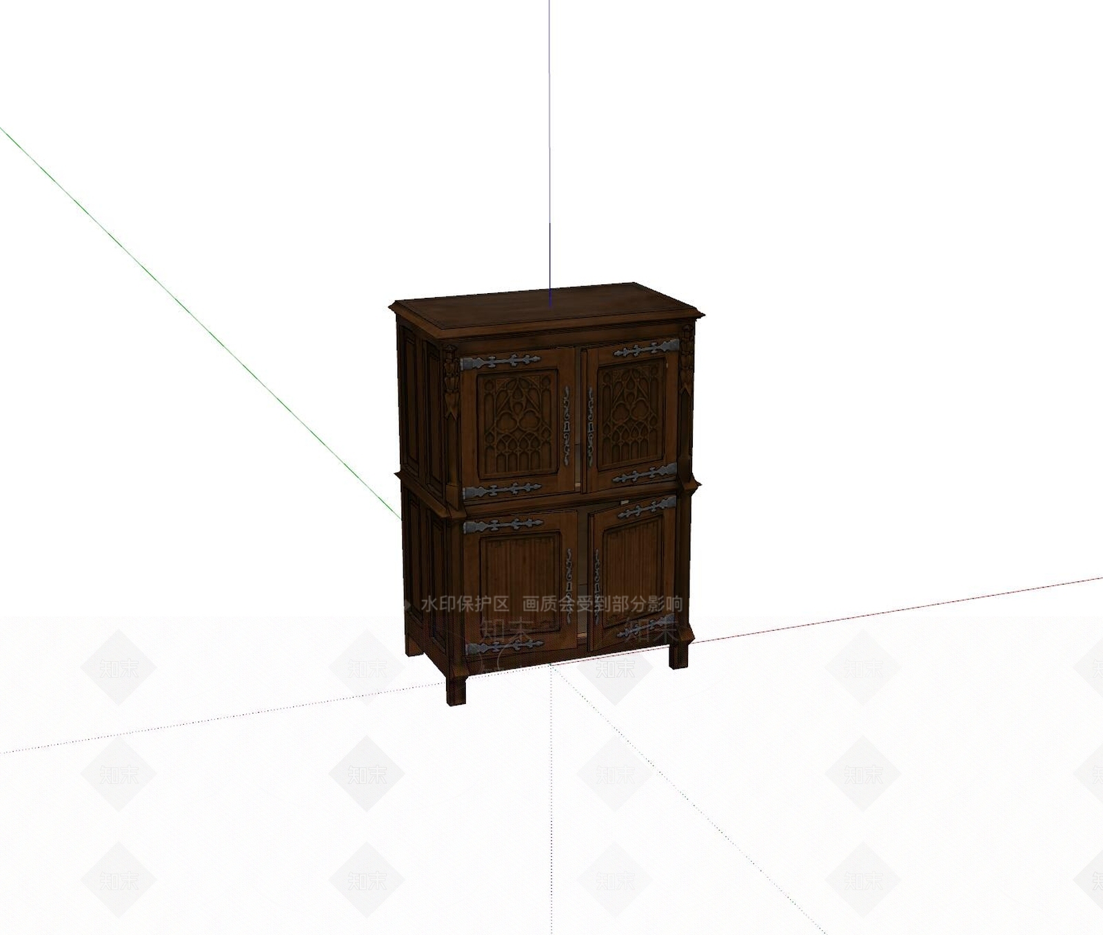 美式储物柜SU模型下载【ID:1164252622】