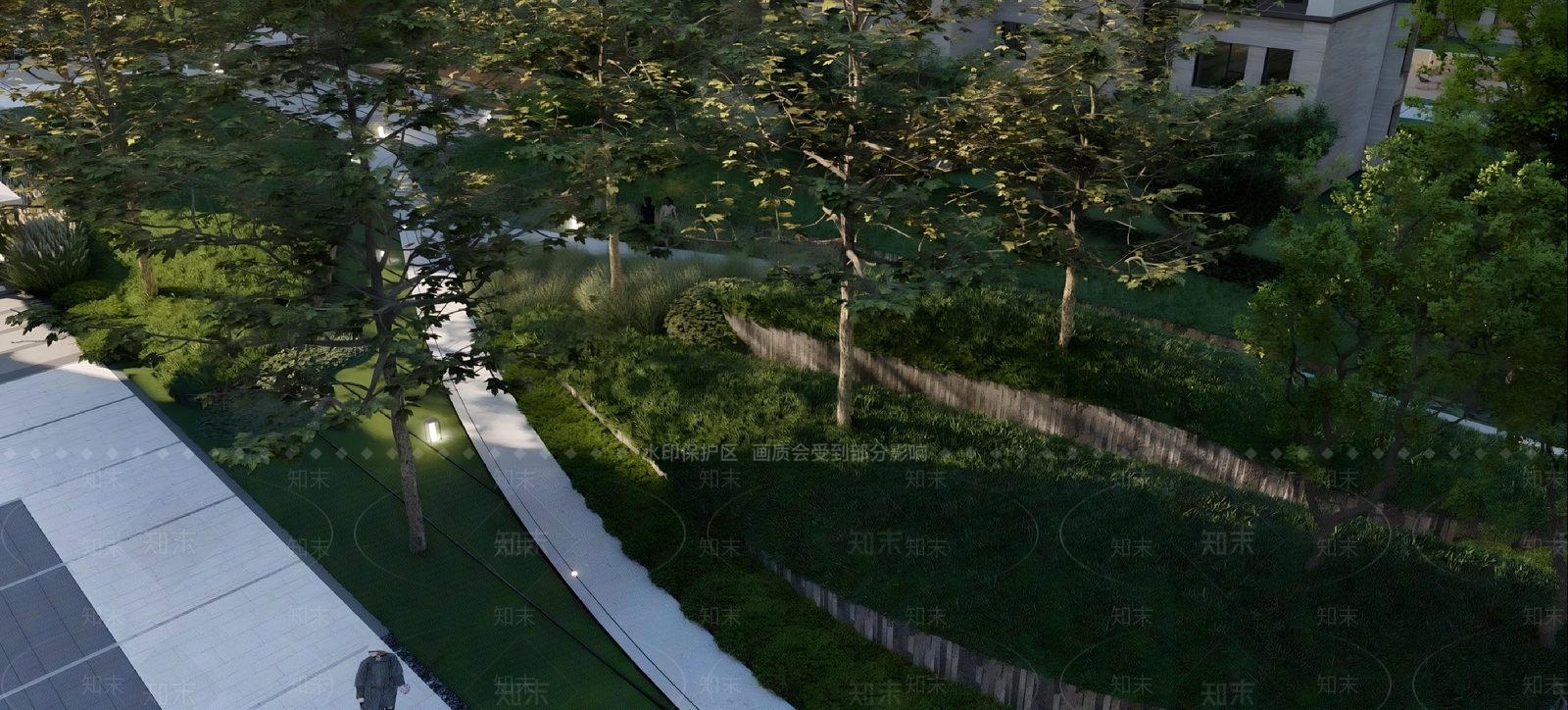 现代小区景观SU模型下载【ID:1164256351】