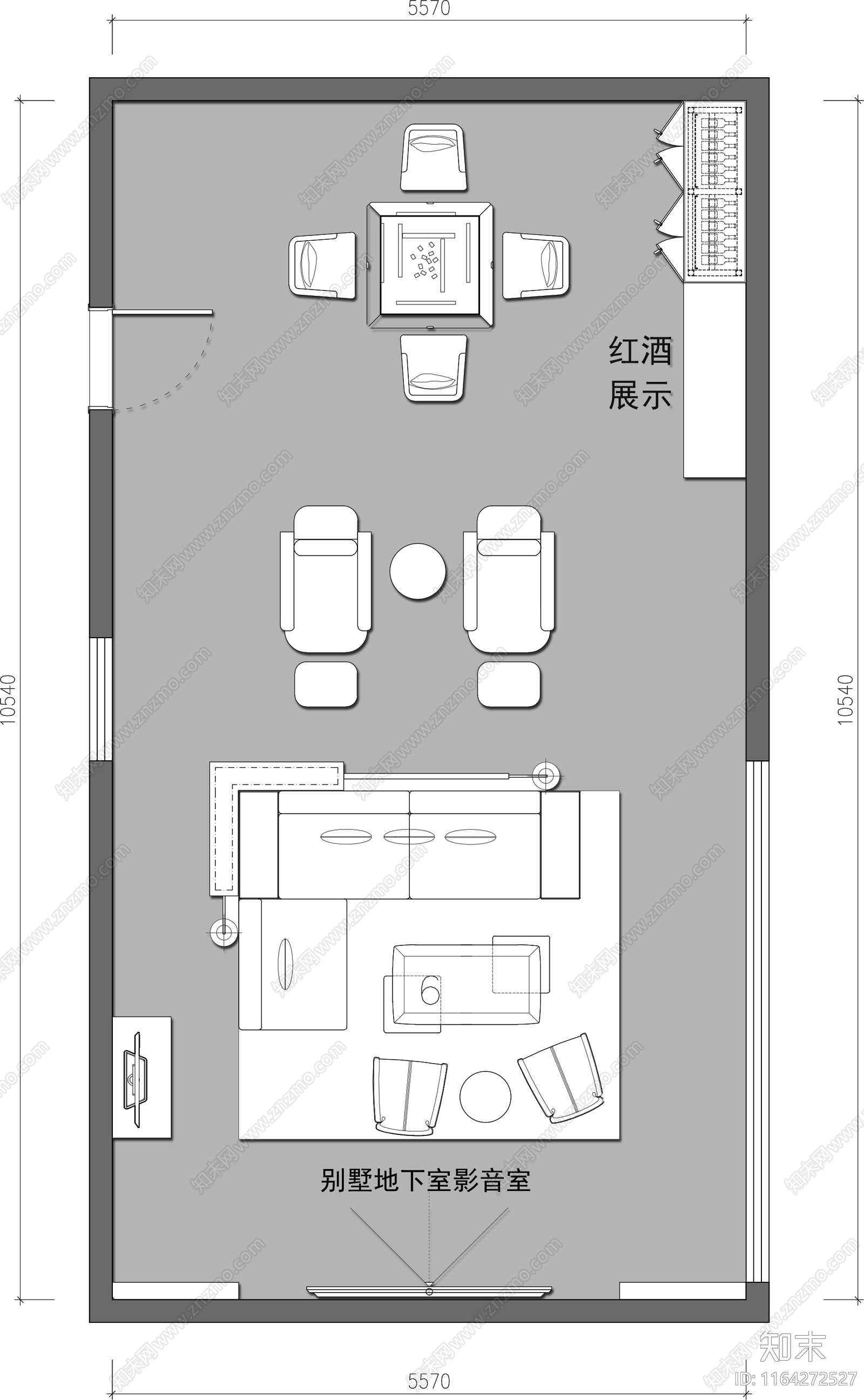 现代影音室施工图下载【ID:1164272527】