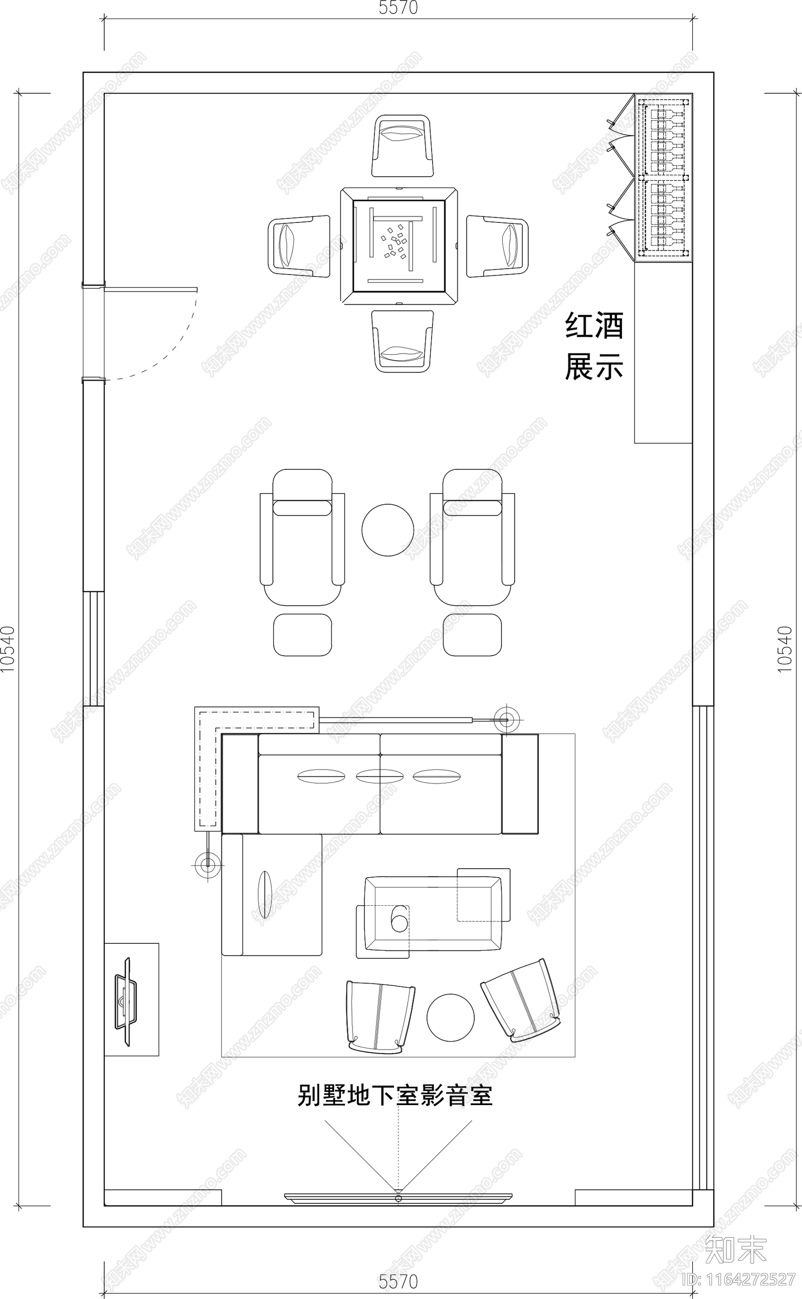 现代影音室施工图下载【ID:1164272527】