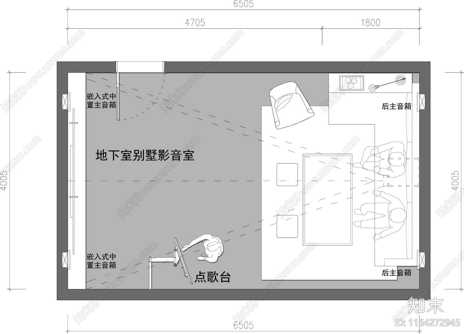 现代影音室施工图下载【ID:1164272945】