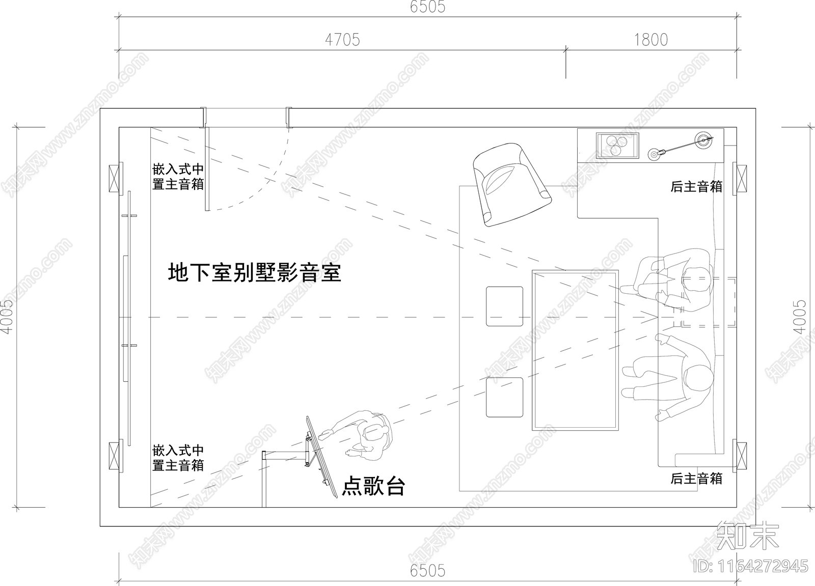 现代影音室施工图下载【ID:1164272945】