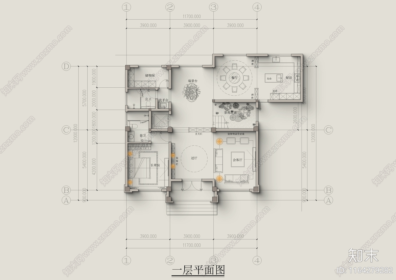 新中式整体家装空间施工图下载【ID:1164279282】_知末案例馆