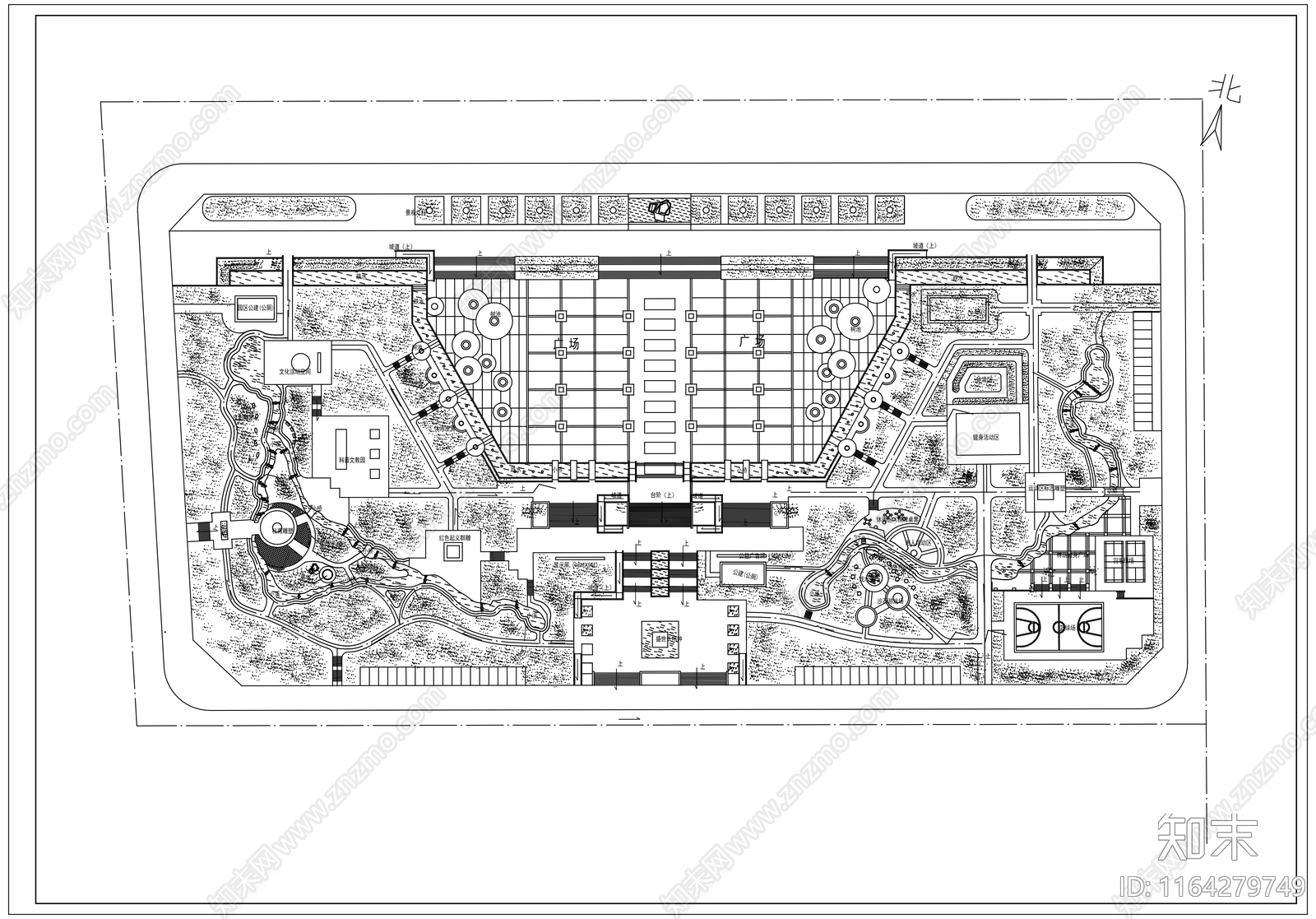 现代中式公园景观施工图下载【ID:1164279749】
