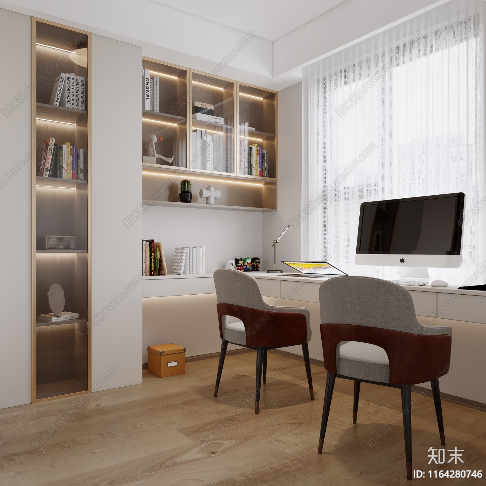 现代书房3D模型下载【ID:1164280746】