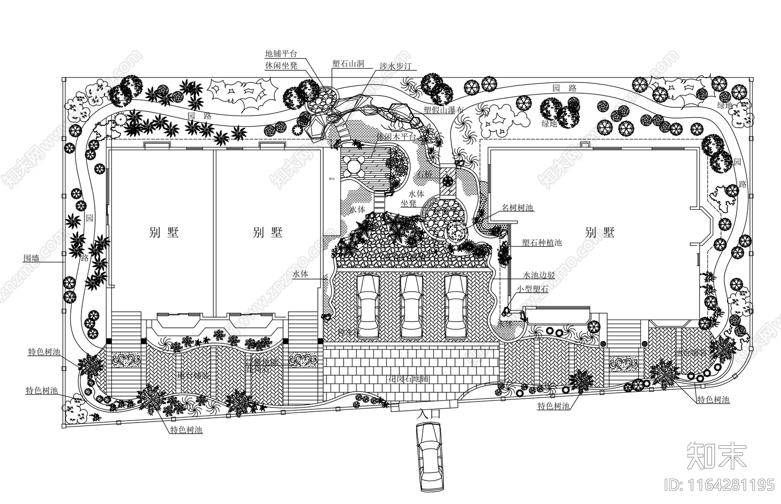 现代中式庭院施工图下载【ID:1164281195】