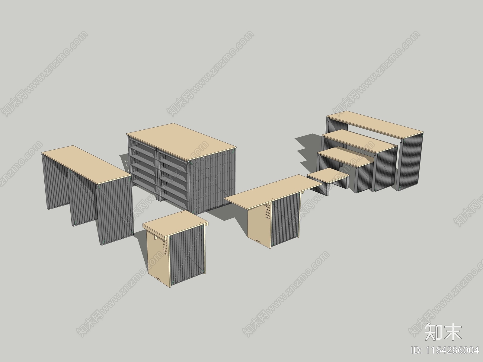 现代原木其他公共空间SU模型下载【ID:1164286004】