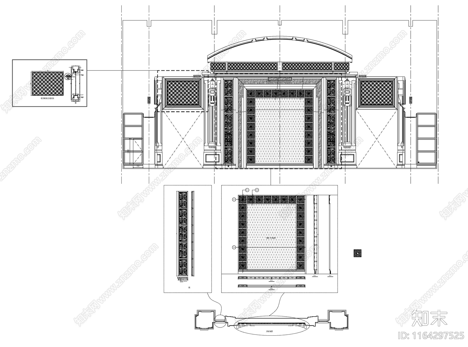 现代新中式会议中心建筑施工图下载【ID:1164297525】