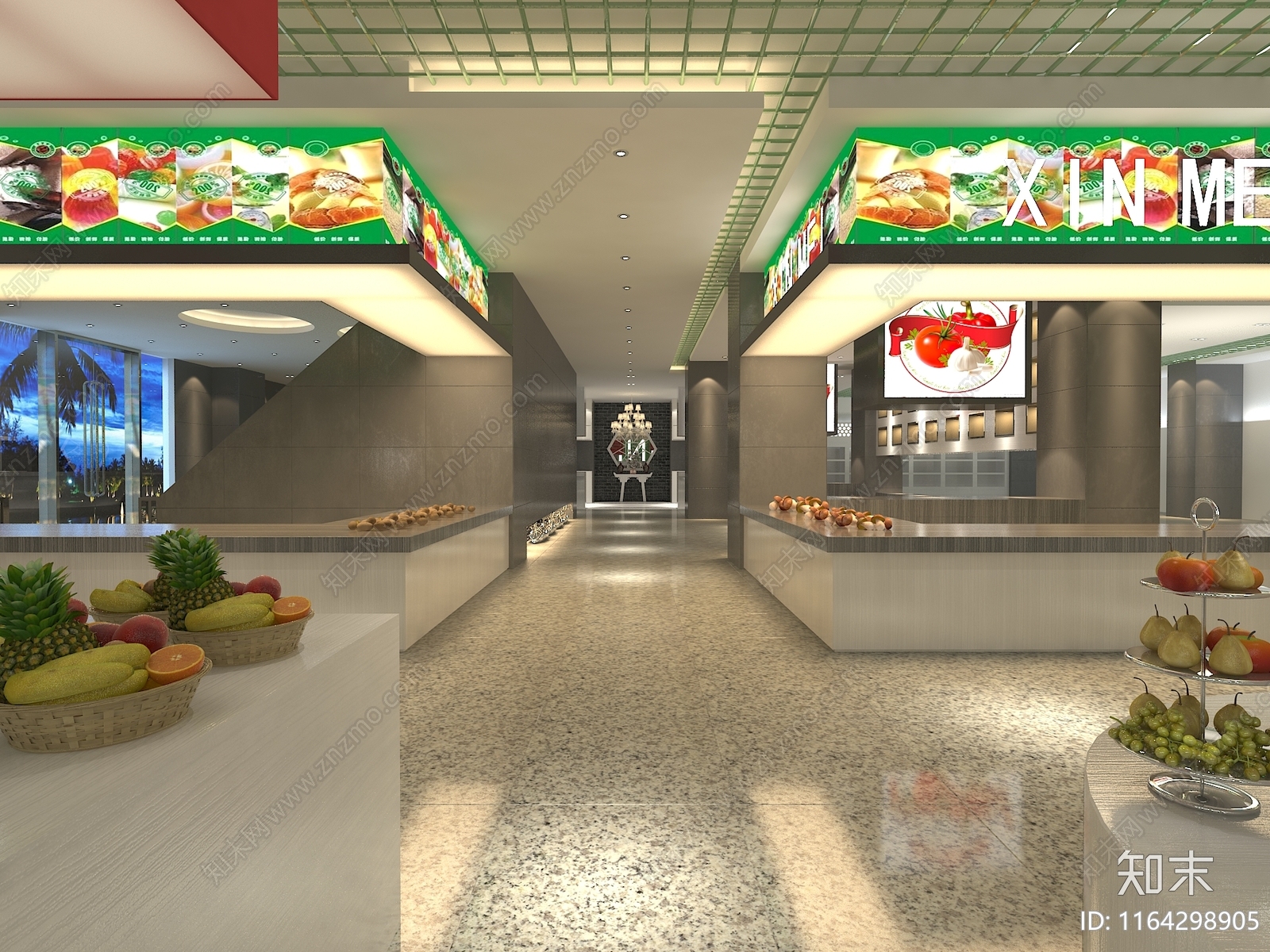 现代自助餐厅3D模型下载【ID:1164298905】