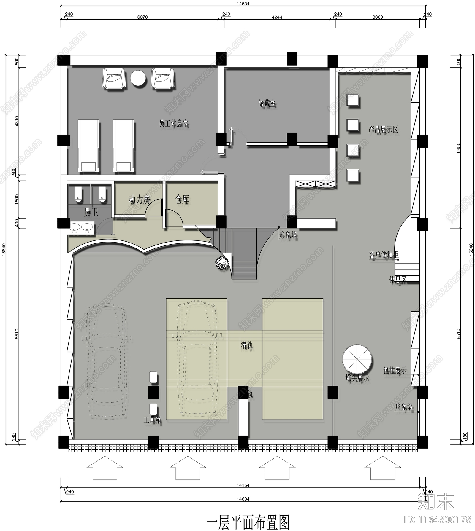 现代其他商业空间cad施工图下载【ID:1164300178】