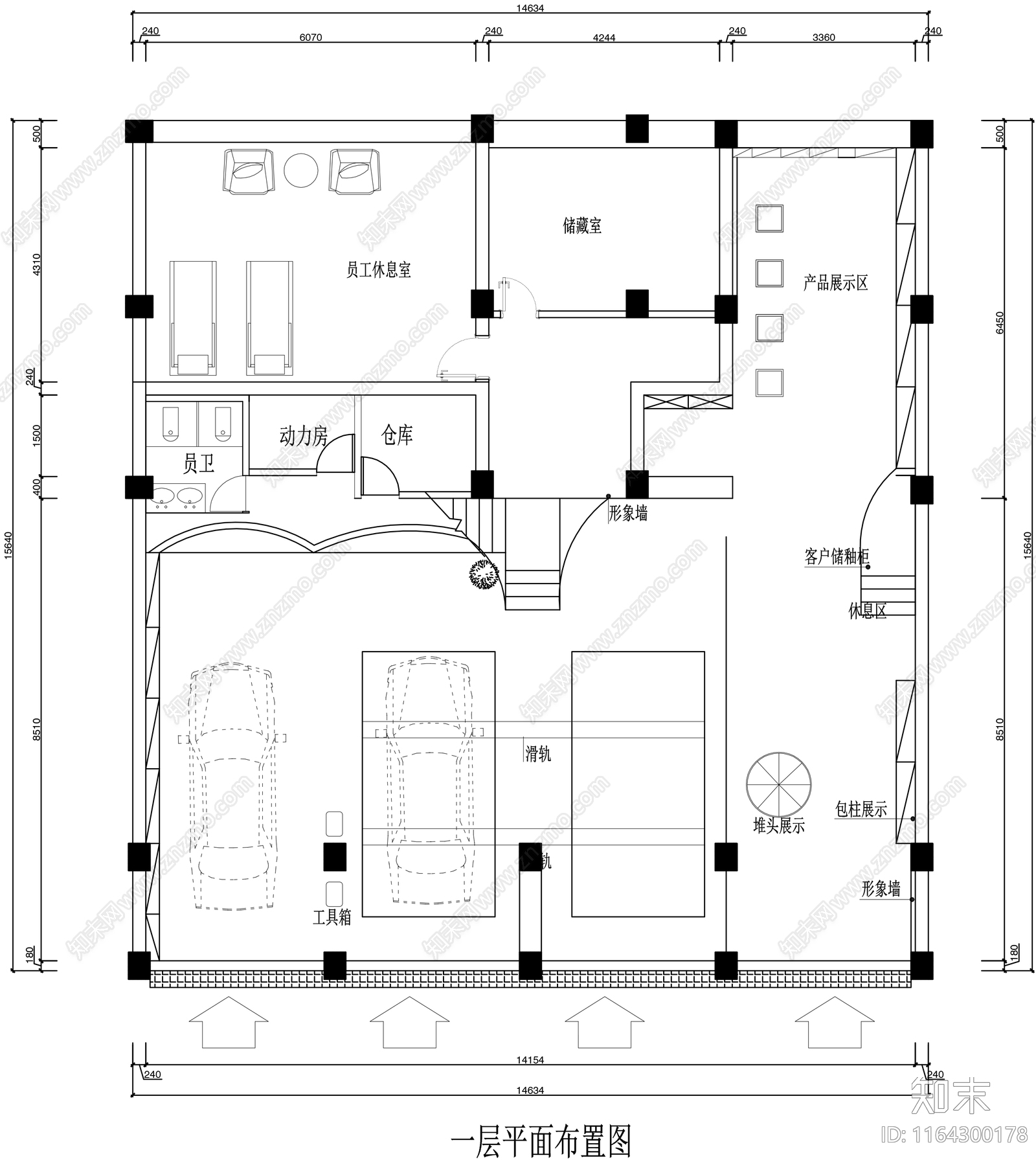 现代其他商业空间cad施工图下载【ID:1164300178】