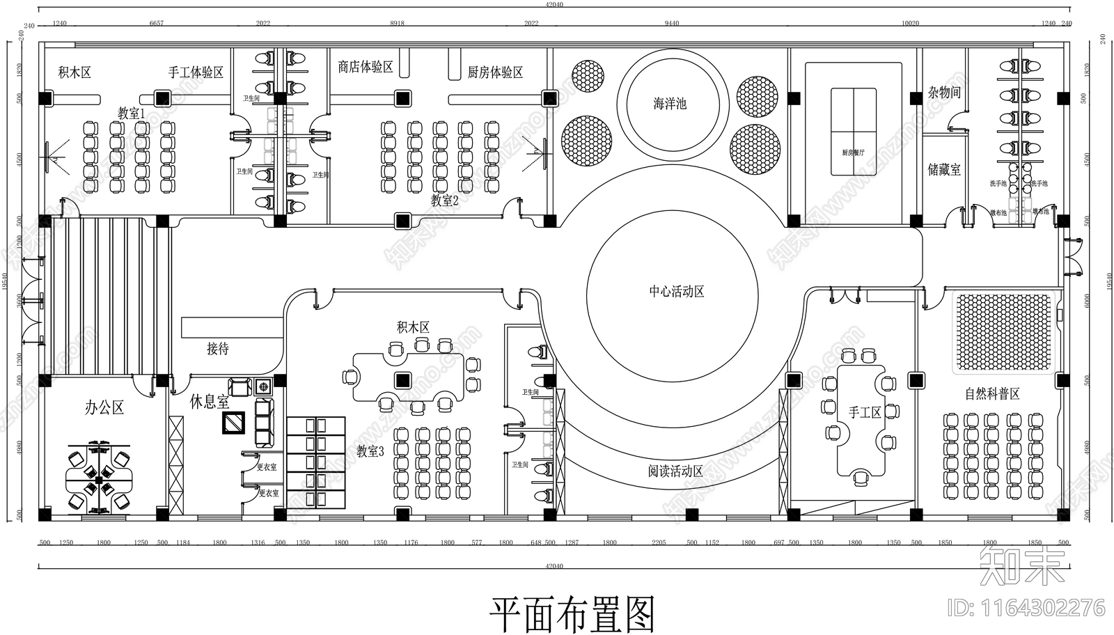 现代教室cad施工图下载【ID:1164302276】