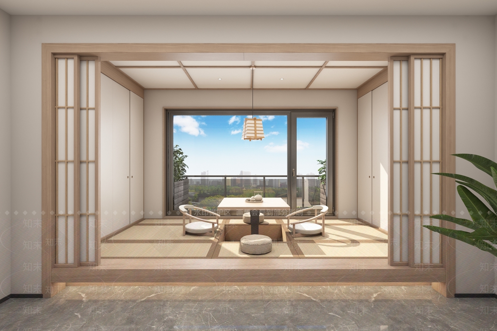 现代日式榻榻米卧室3D模型下载【ID:1164305639】