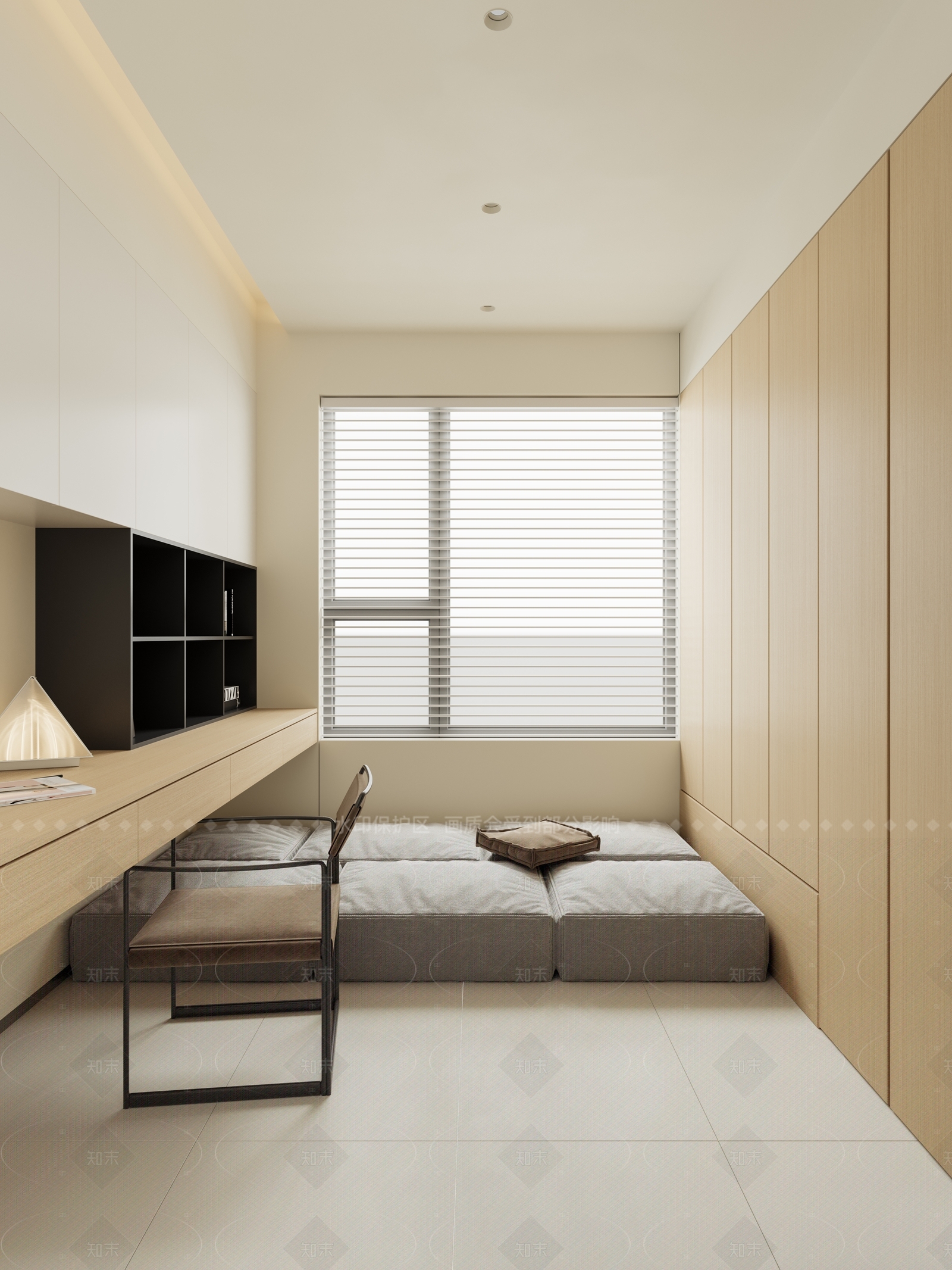 现代原木书房3D模型下载【ID:1164326729】