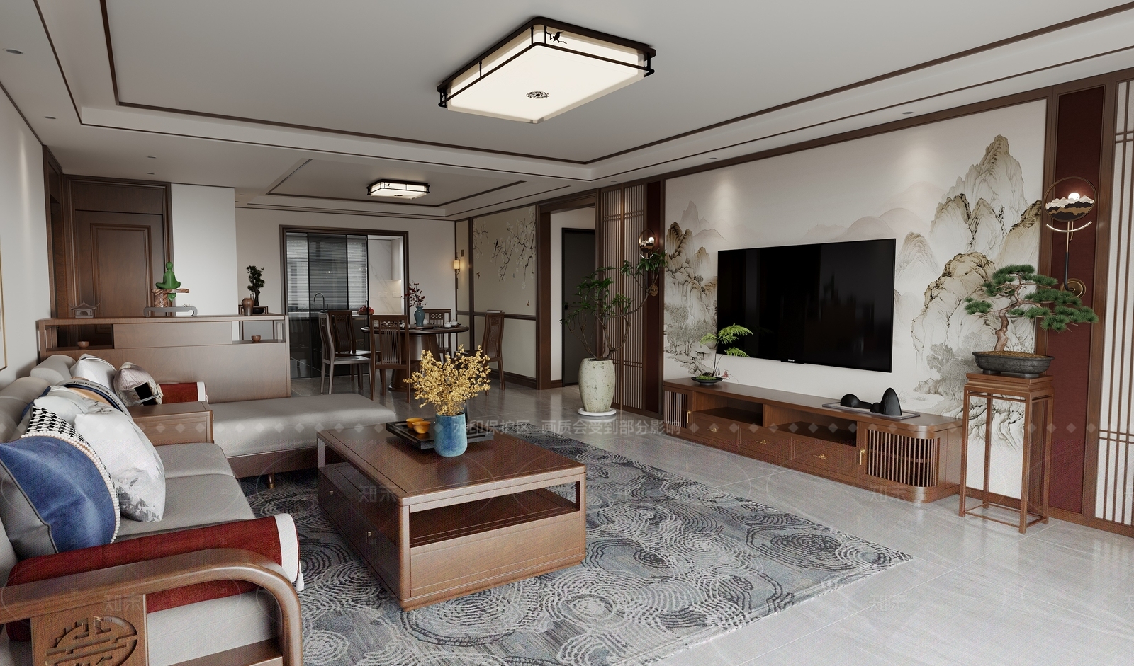新中式玄关3D模型下载【ID:1214630735】
