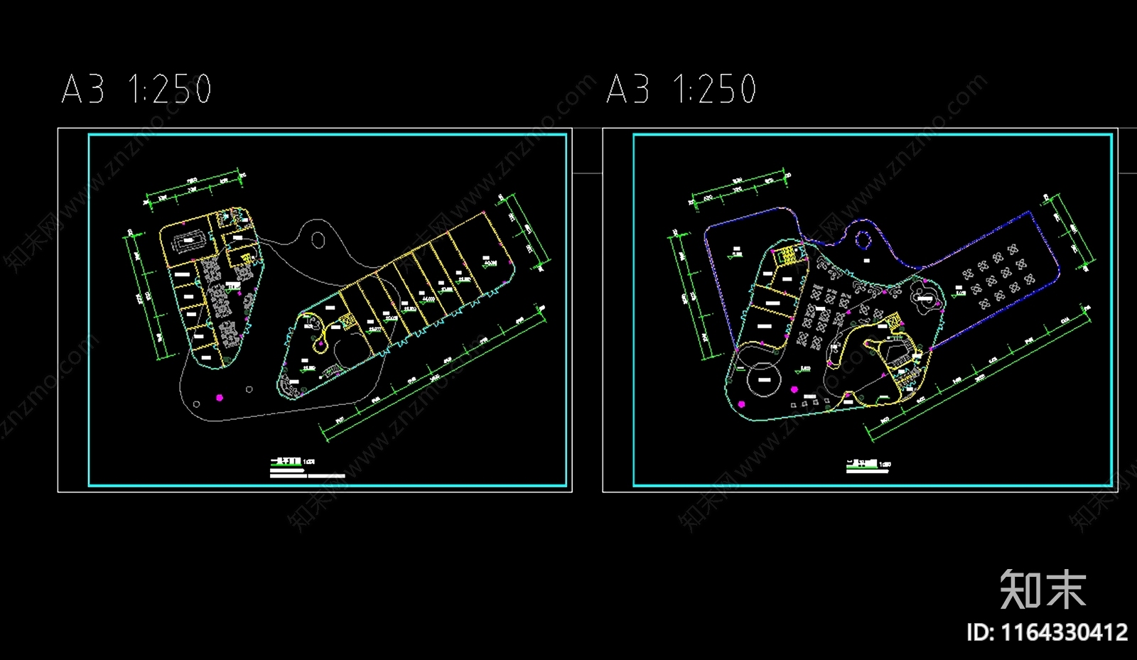 现代售楼处建筑cad施工图下载【ID:1164330412】