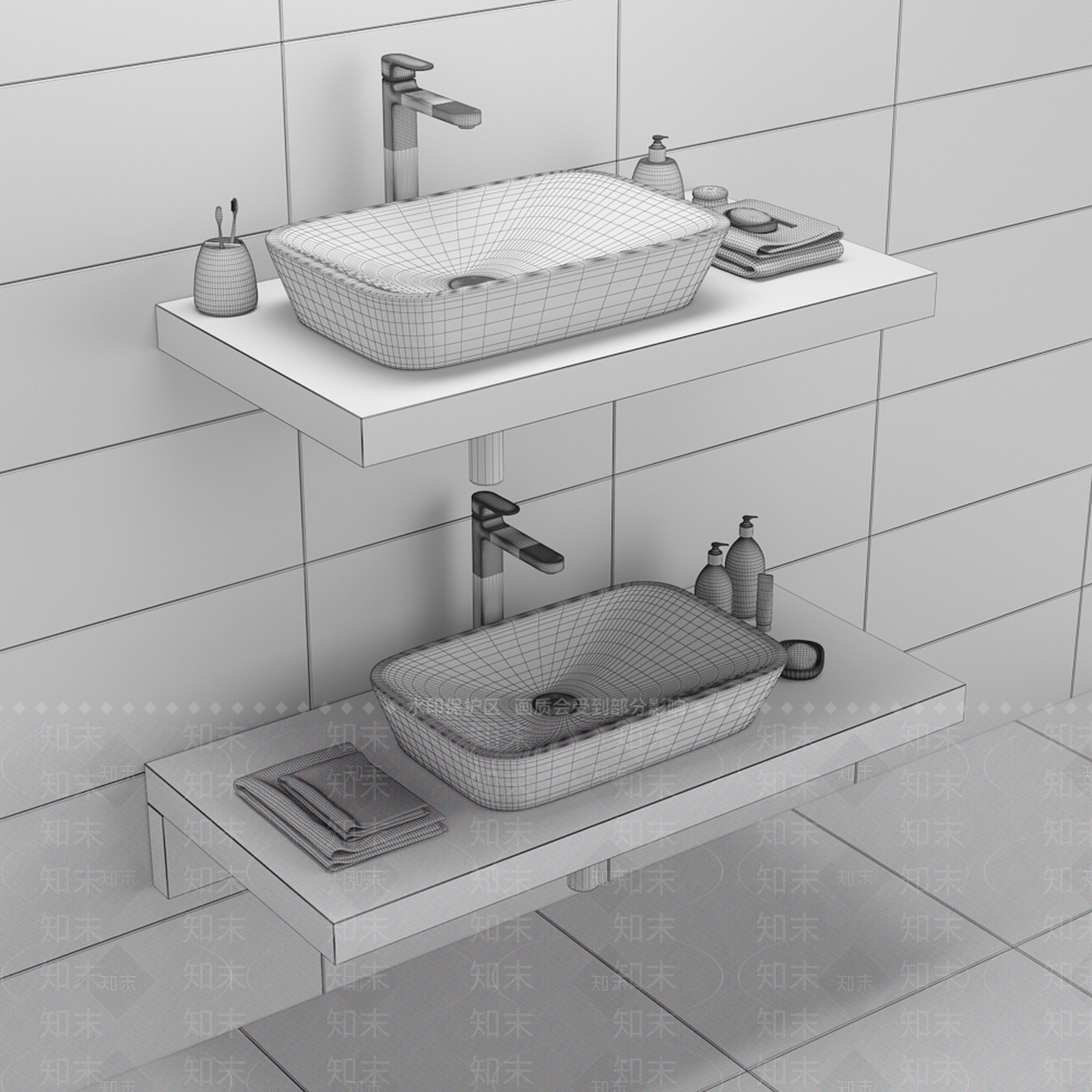 洗手台3D模型下载【ID:1164332884】