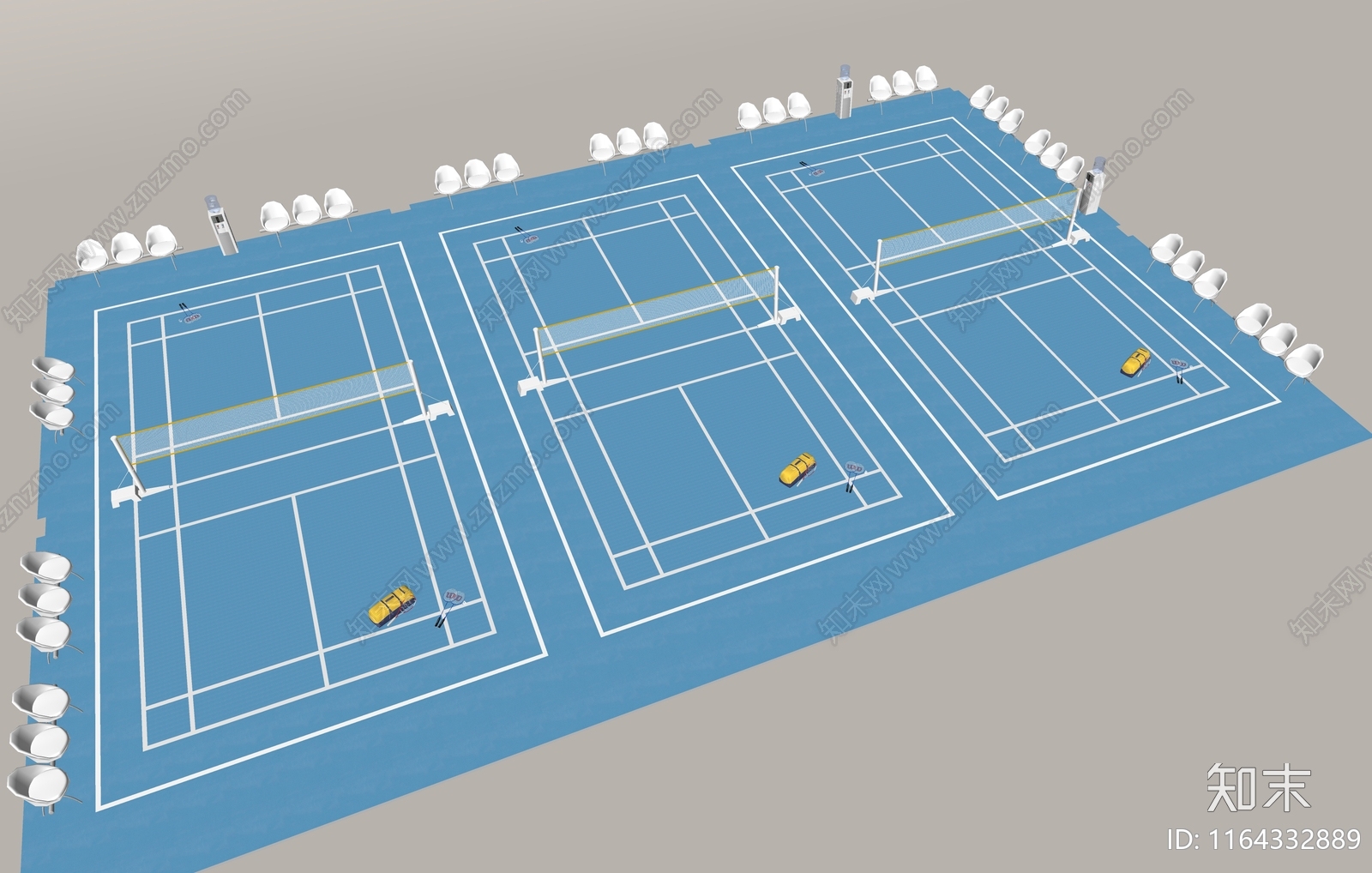 现代羽毛球场SU模型下载【ID:1164332889】