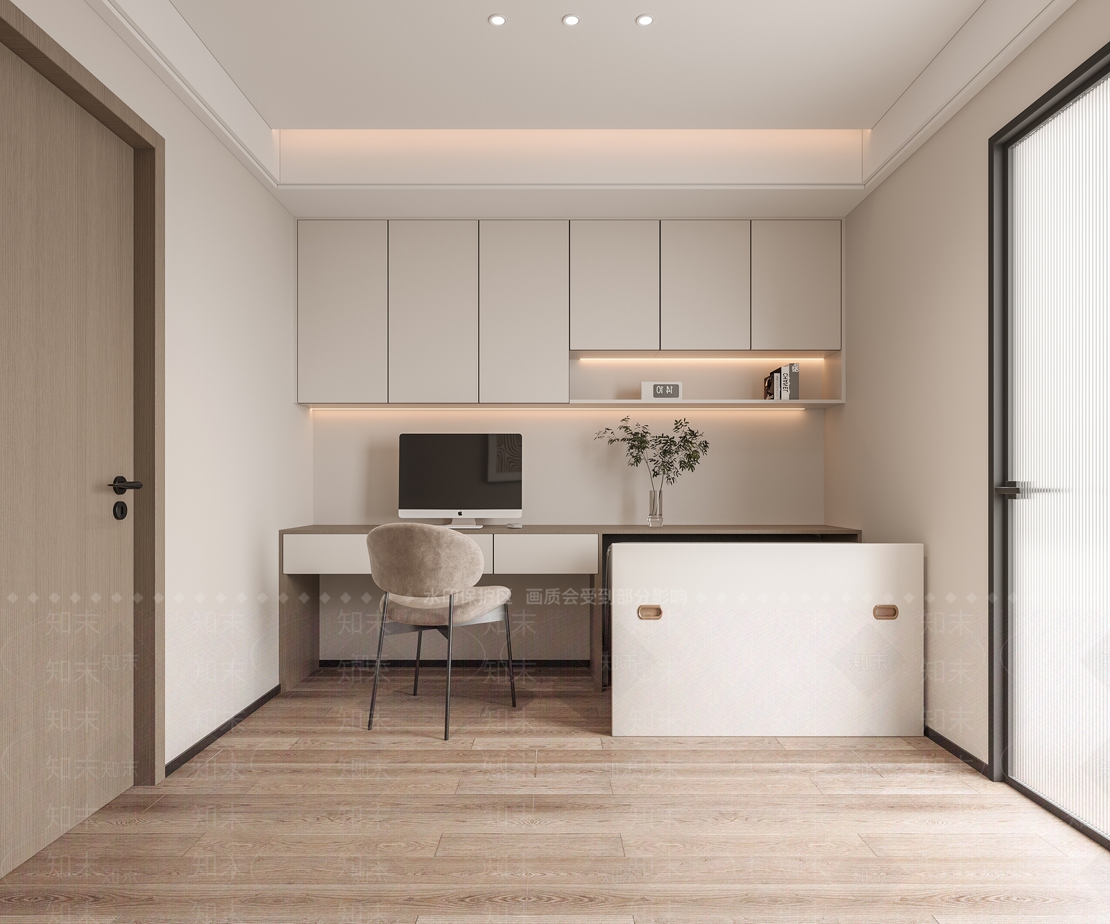 现代简约书房3D模型下载【ID:1164333953】