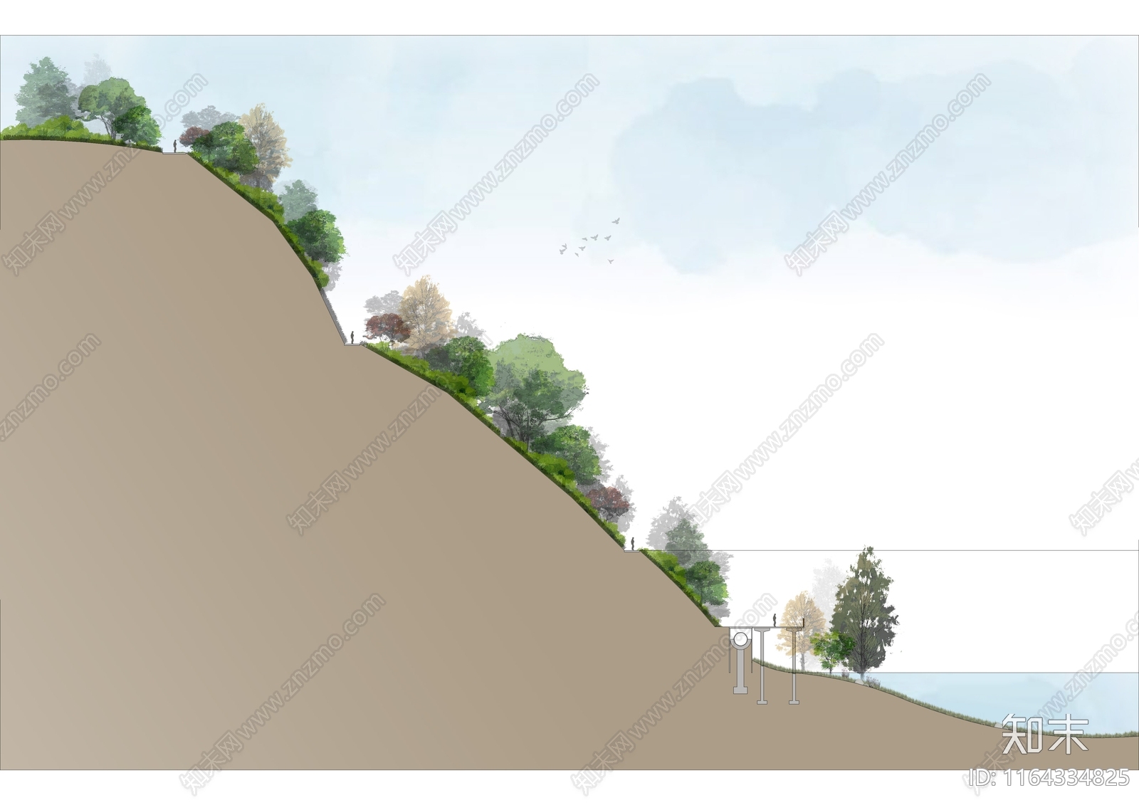 现代剖面图_立面图_景观剖面图_滨水免抠贴图下载 ID:1164334825_【知末网】
