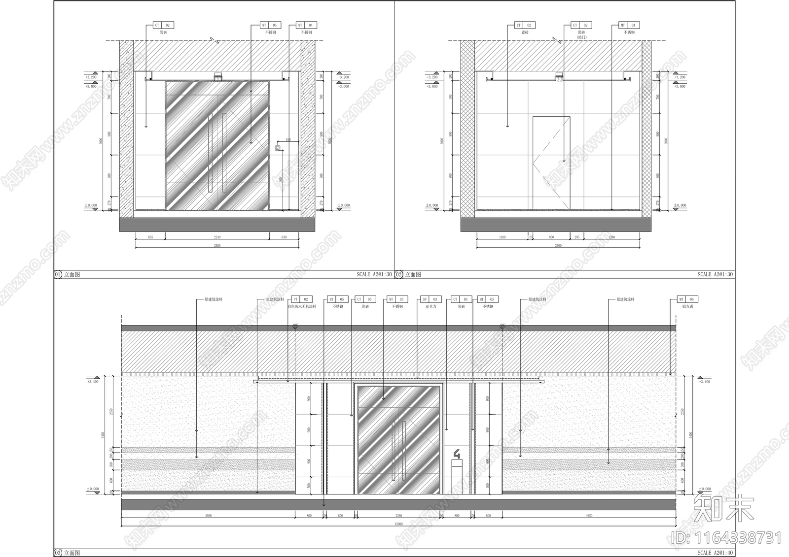 现代办公室cad施工图下载【ID:1164338731】