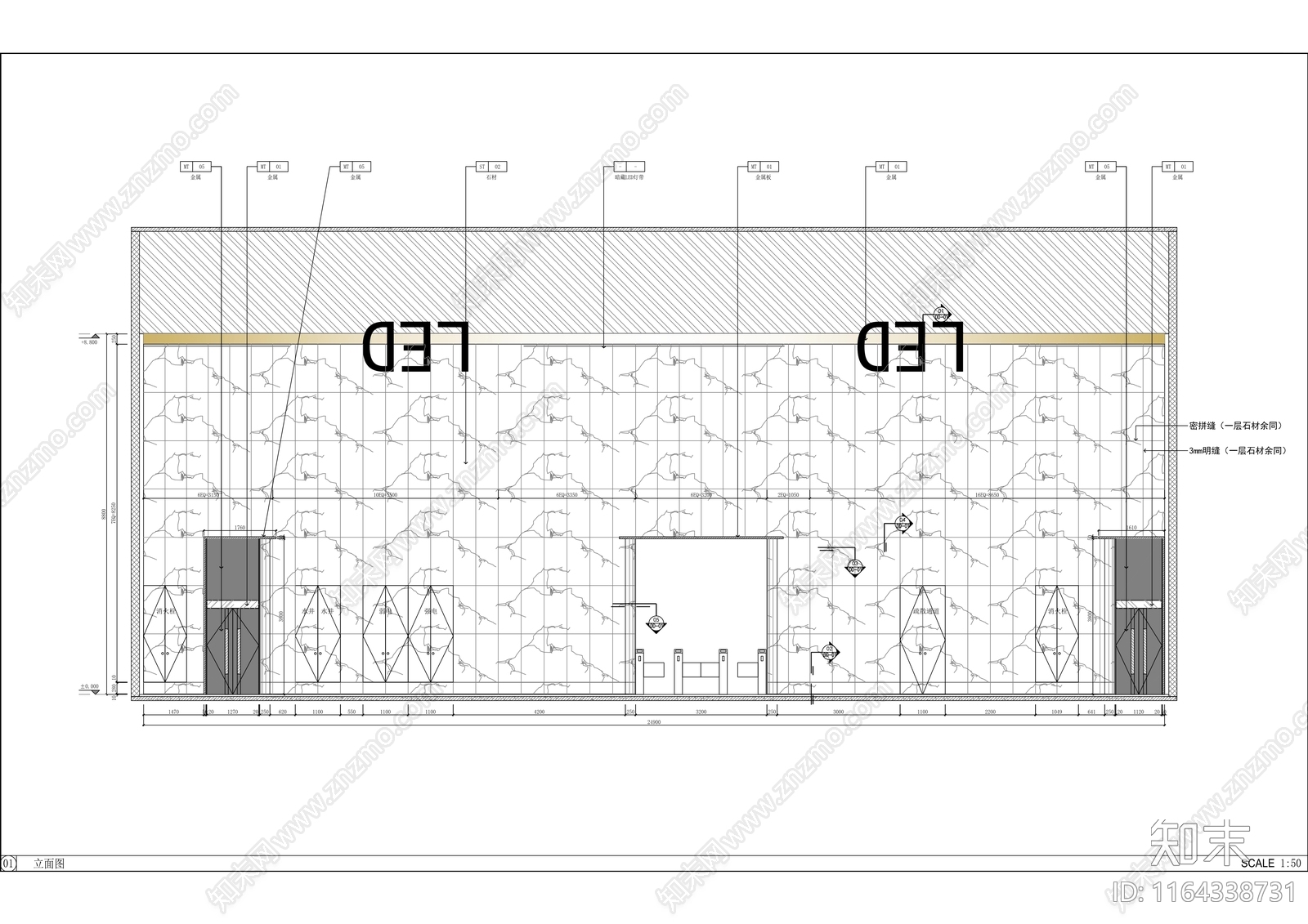 现代办公室cad施工图下载【ID:1164338731】