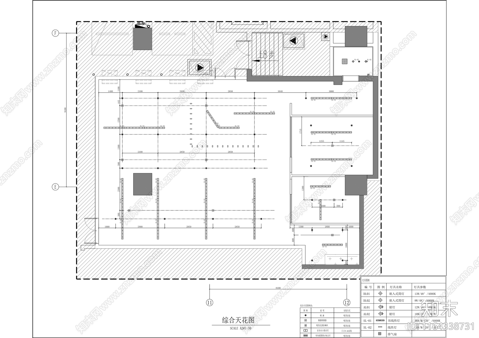 现代办公室cad施工图下载【ID:1164338731】