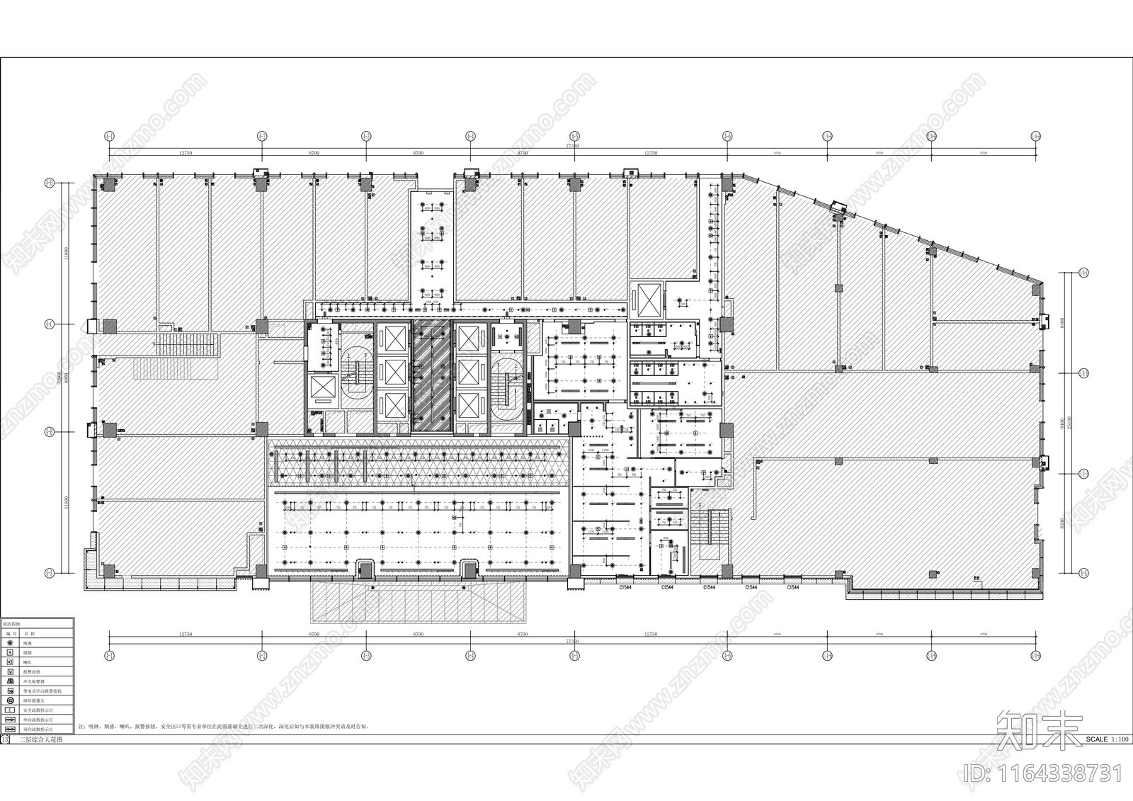 现代办公室cad施工图下载【ID:1164338731】