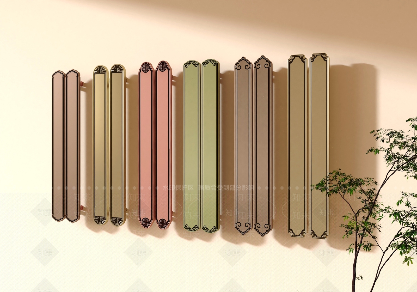 新中式中式拉手SU模型下载【ID:1164345871】