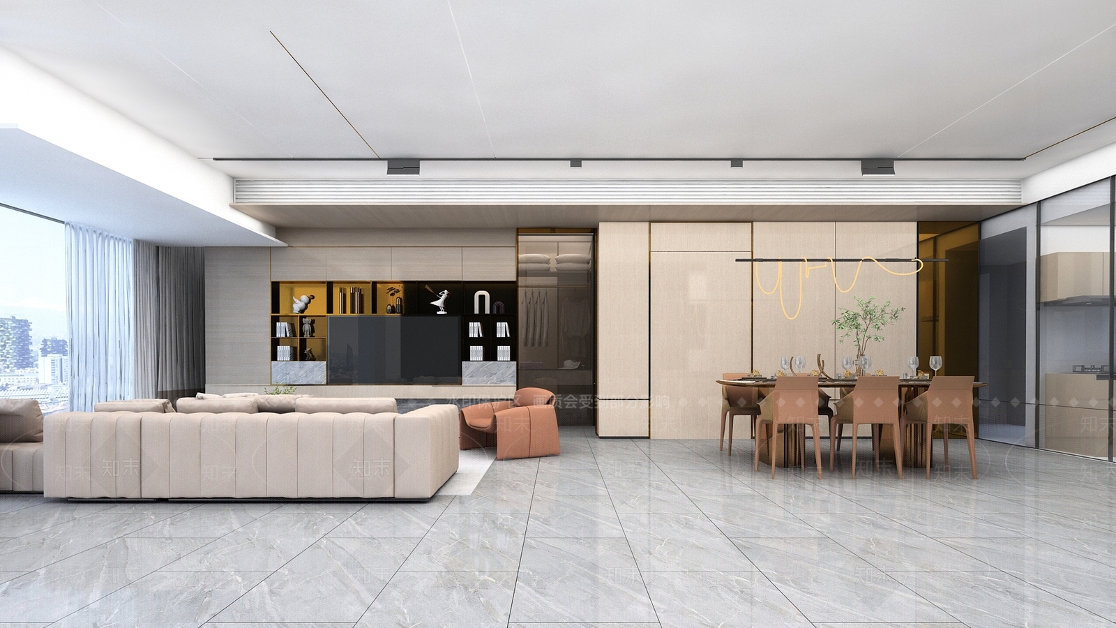 现代家居客厅3D模型下载【ID:1164348637】
