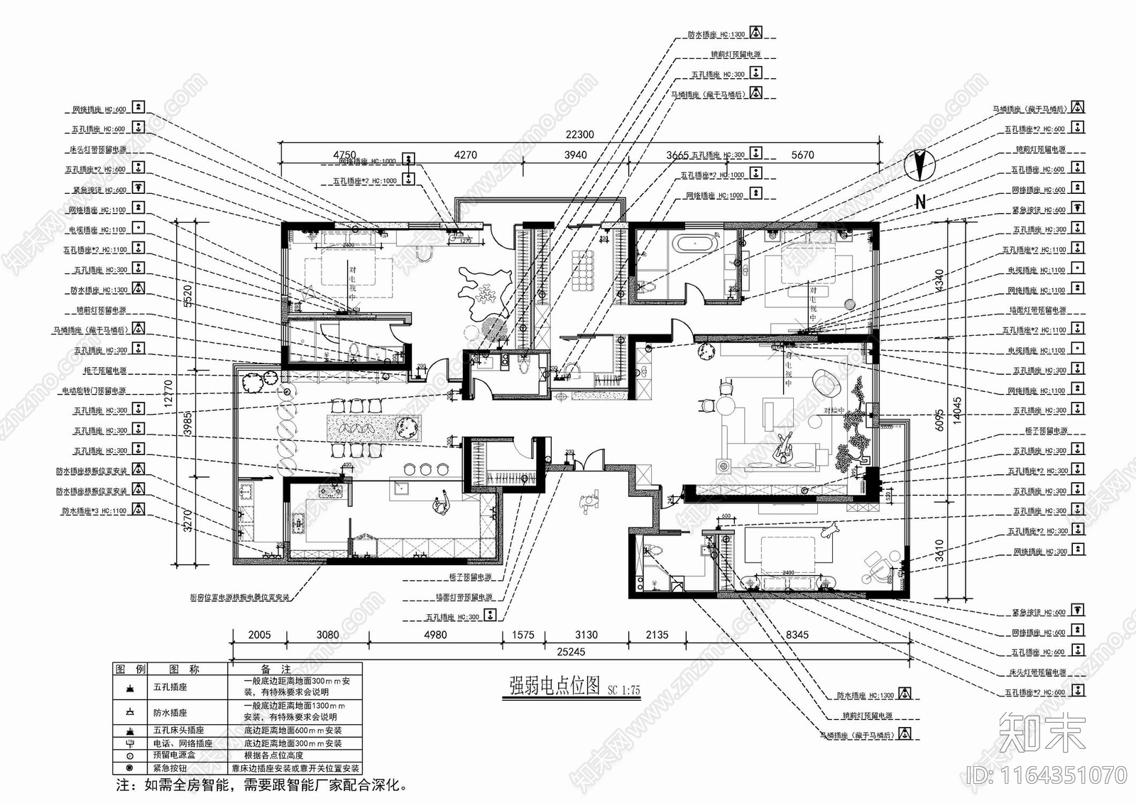 现代新中式整体家装空间cad施工图下载【ID:1164351070】