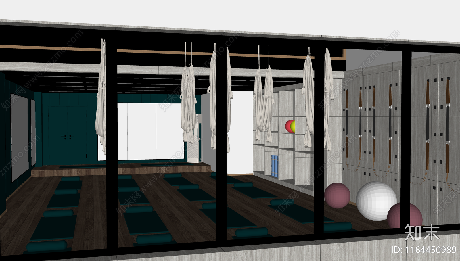 现代简约瑜伽室SU模型下载【ID:1164450989】