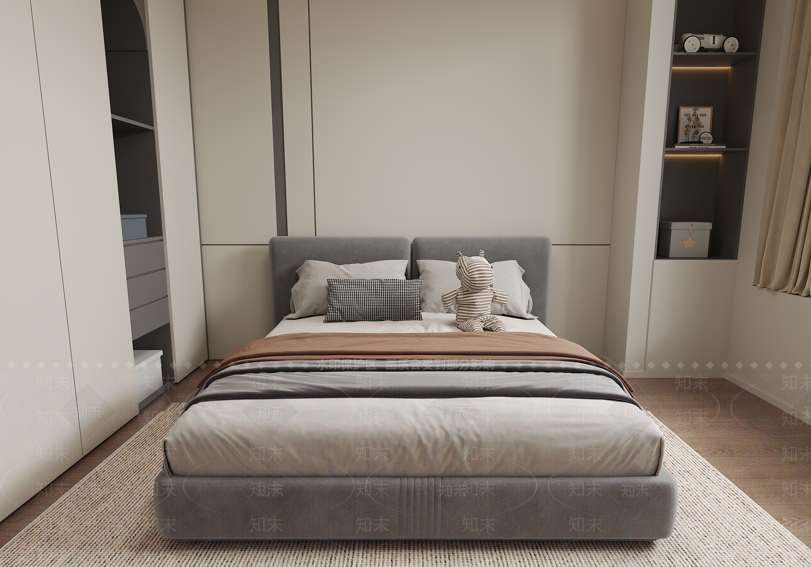 现代儿童床3D模型下载【ID:1164354883】