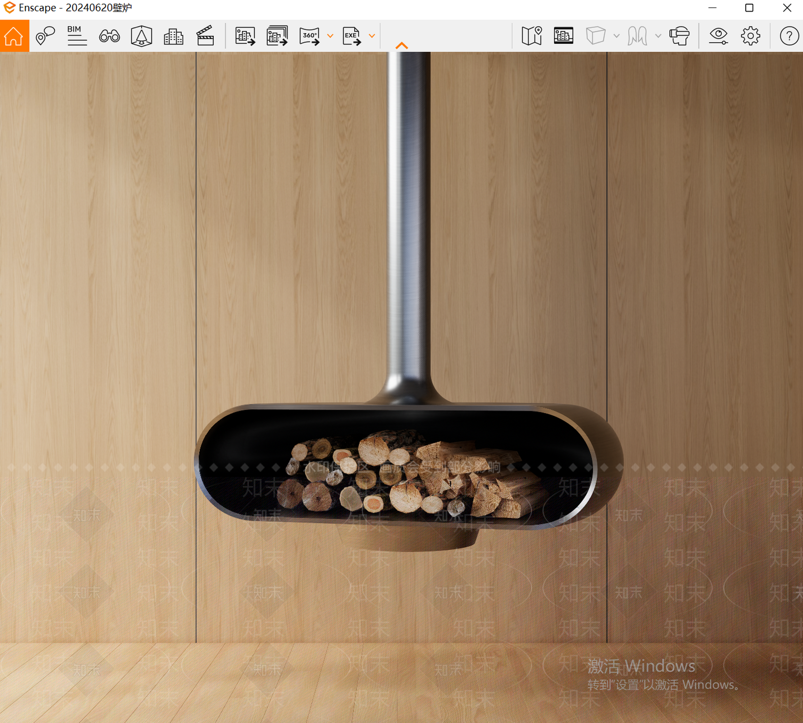 现代壁炉SU模型下载【ID:1164356448】