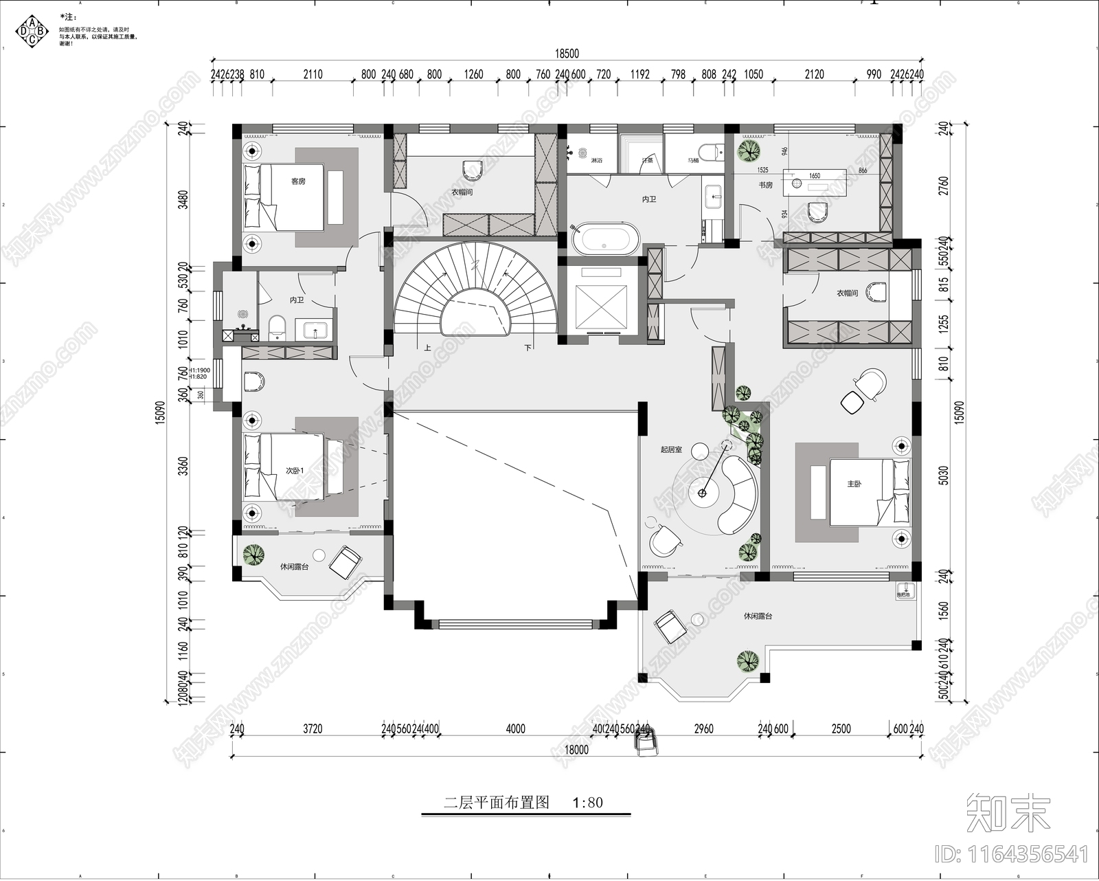 户型优化cad施工图下载【ID:1164356541】