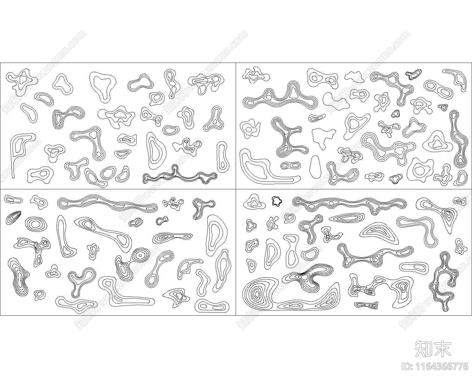 新中式现代微地形图库施工图下载【ID:1164366776】