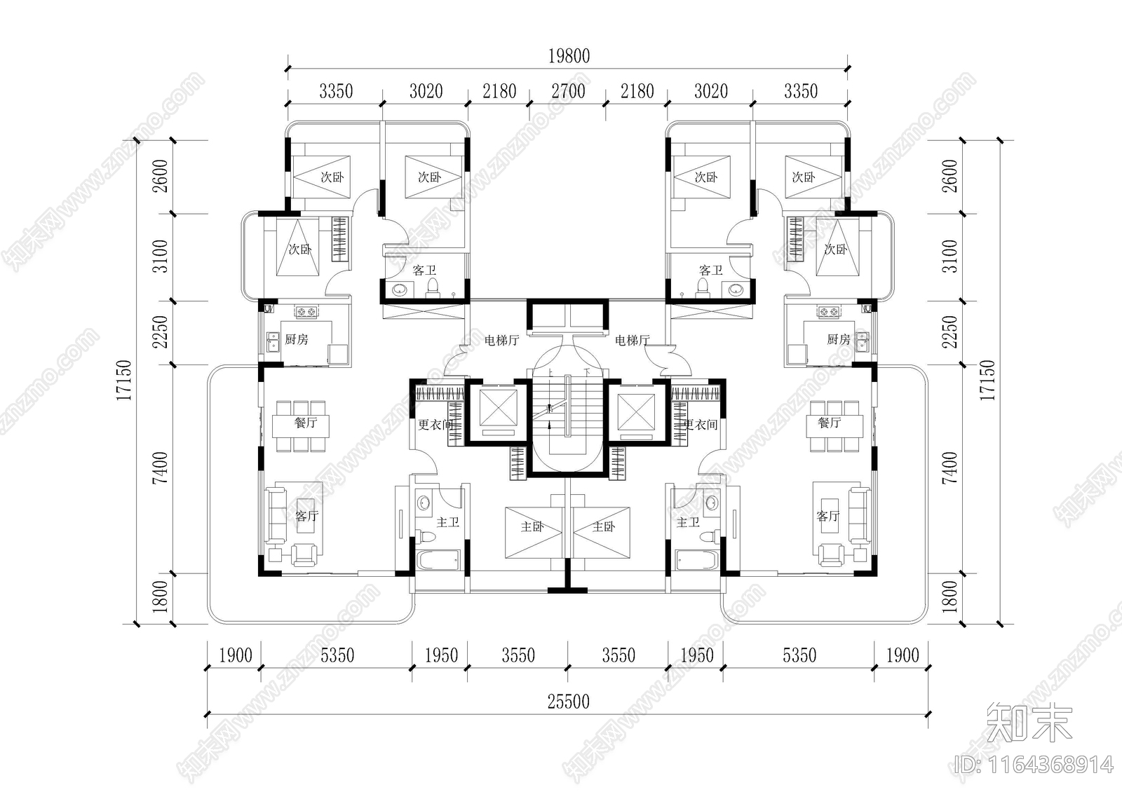 建筑平面图施工图下载【ID:1164368914】