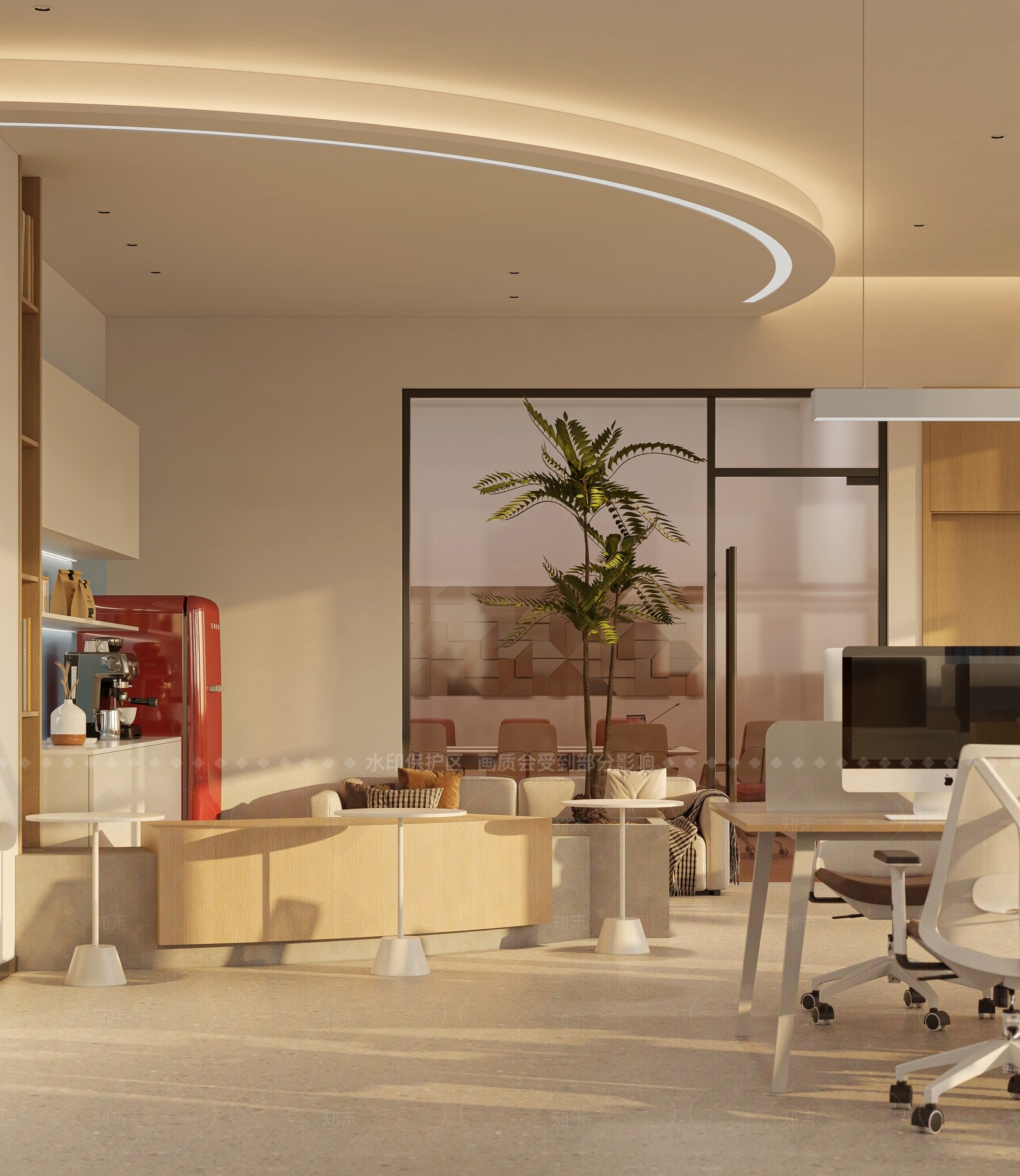现代办公大厅3D模型下载【ID:1164450663】