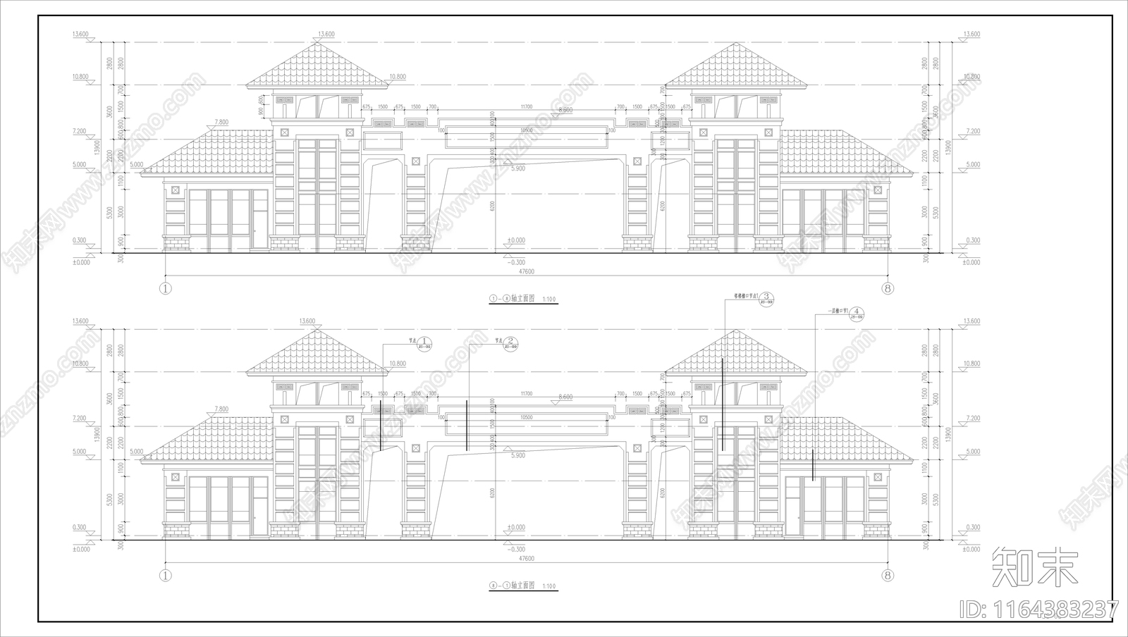 现代学校建筑cad施工图下载【ID:1164383237】
