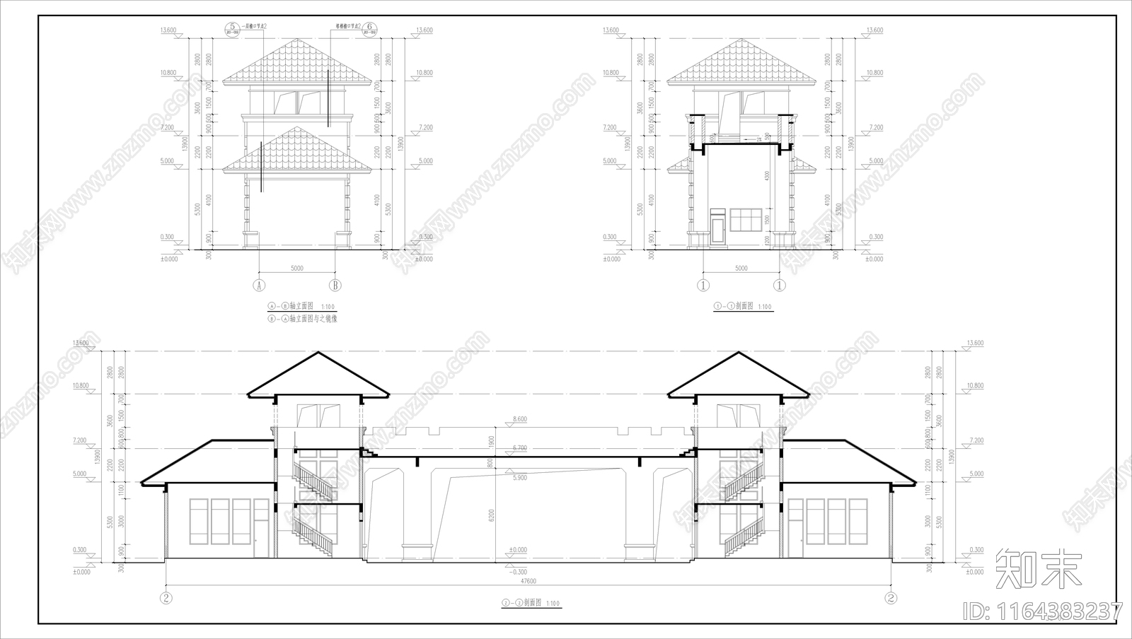 现代学校建筑cad施工图下载【ID:1164383237】