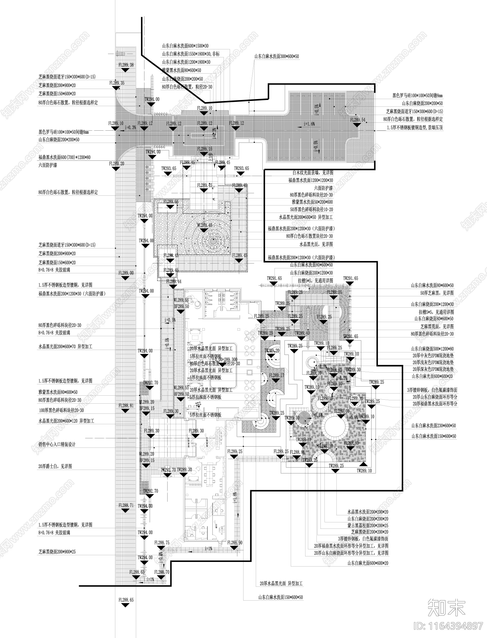 现代新中式庭院cad施工图下载【ID:1164394897】