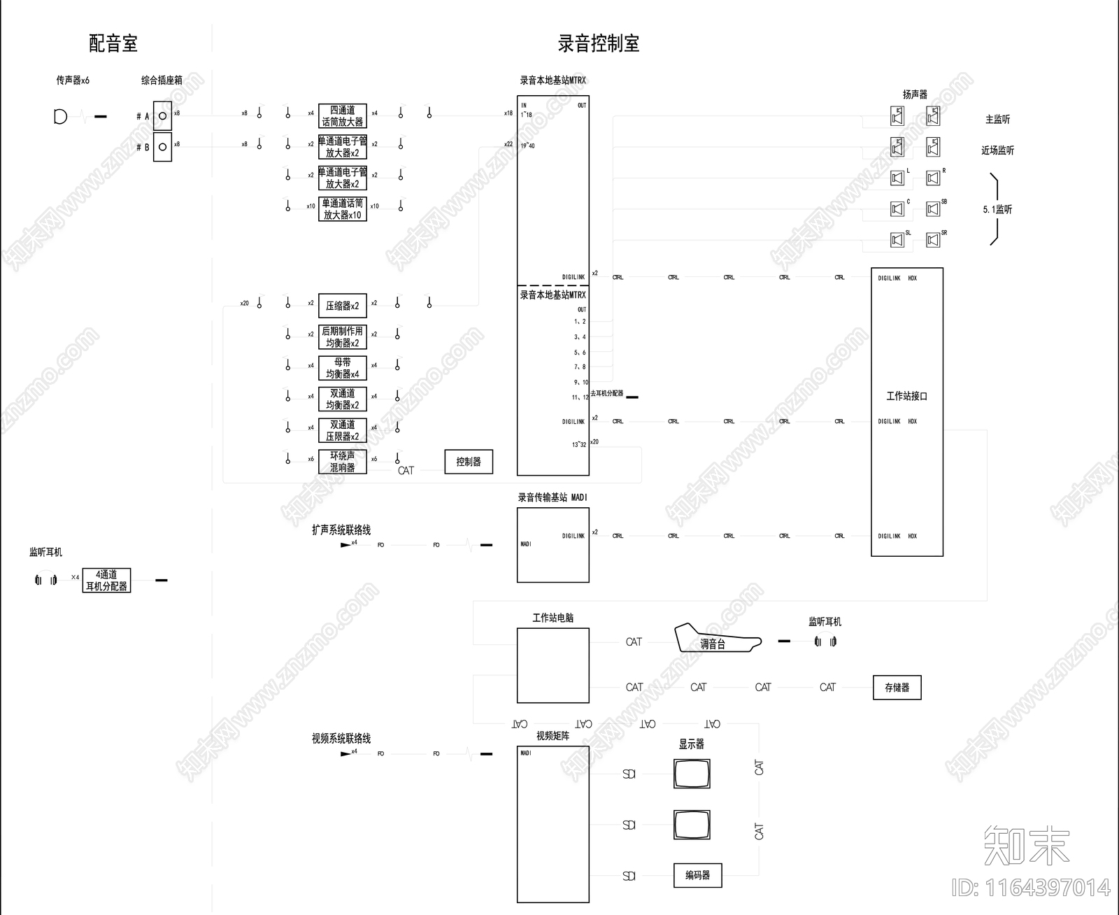 现代直播间cad施工图下载【ID:1164397014】