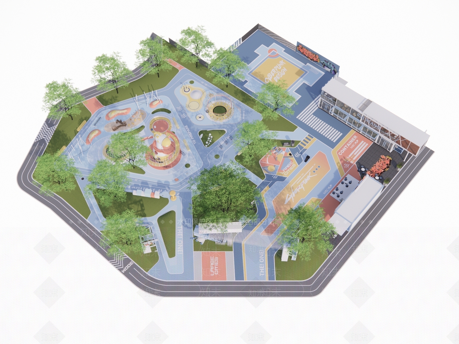 现代体育公园SU模型下载【ID:1164405942】