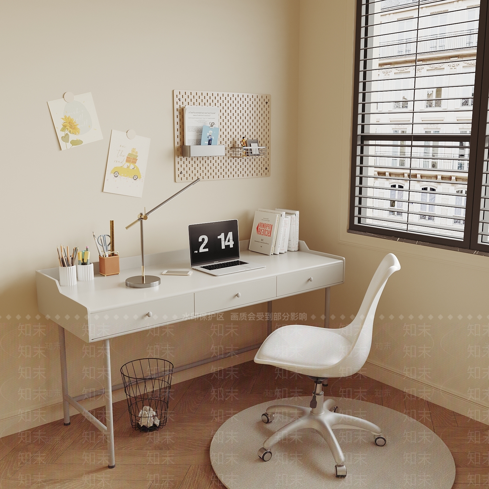 现代妆台妆凳3D模型下载【ID:1164413182】