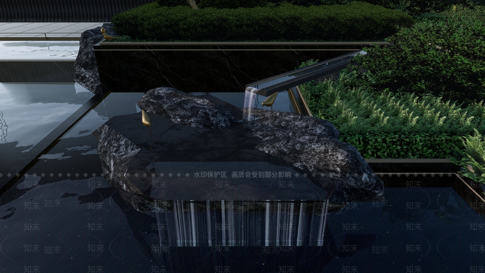 现代新中式水景SU模型下载【ID:1164414936】