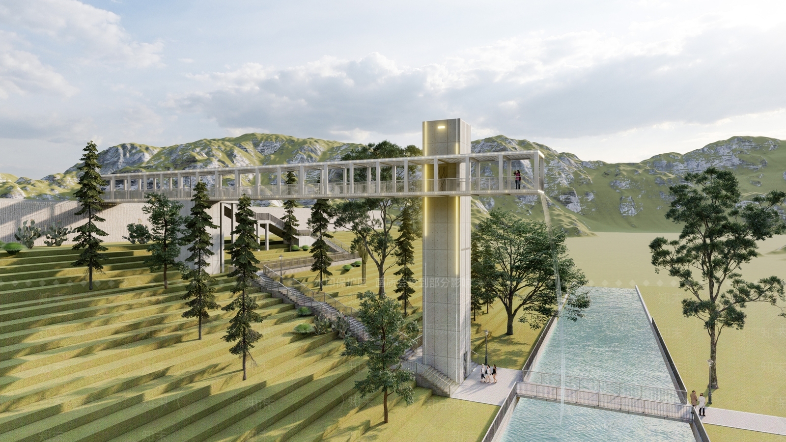 现代中式塔楼SU模型下载【ID:1164416393】