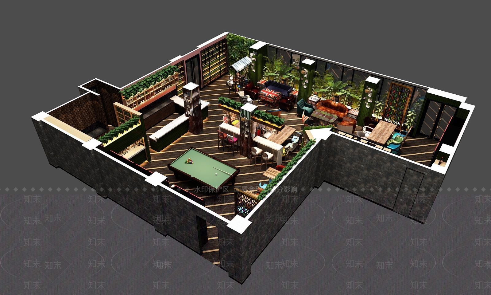 工业酒吧3D模型下载【ID:1164419072】