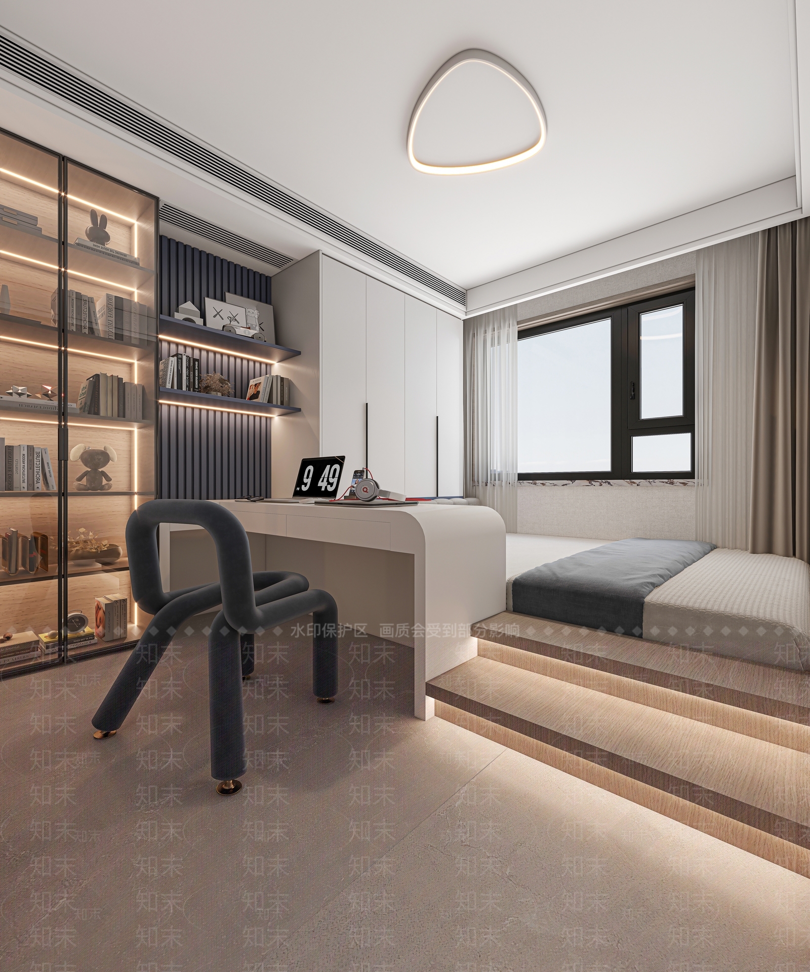 现代榻榻米卧室3D模型下载【ID:1164435478】