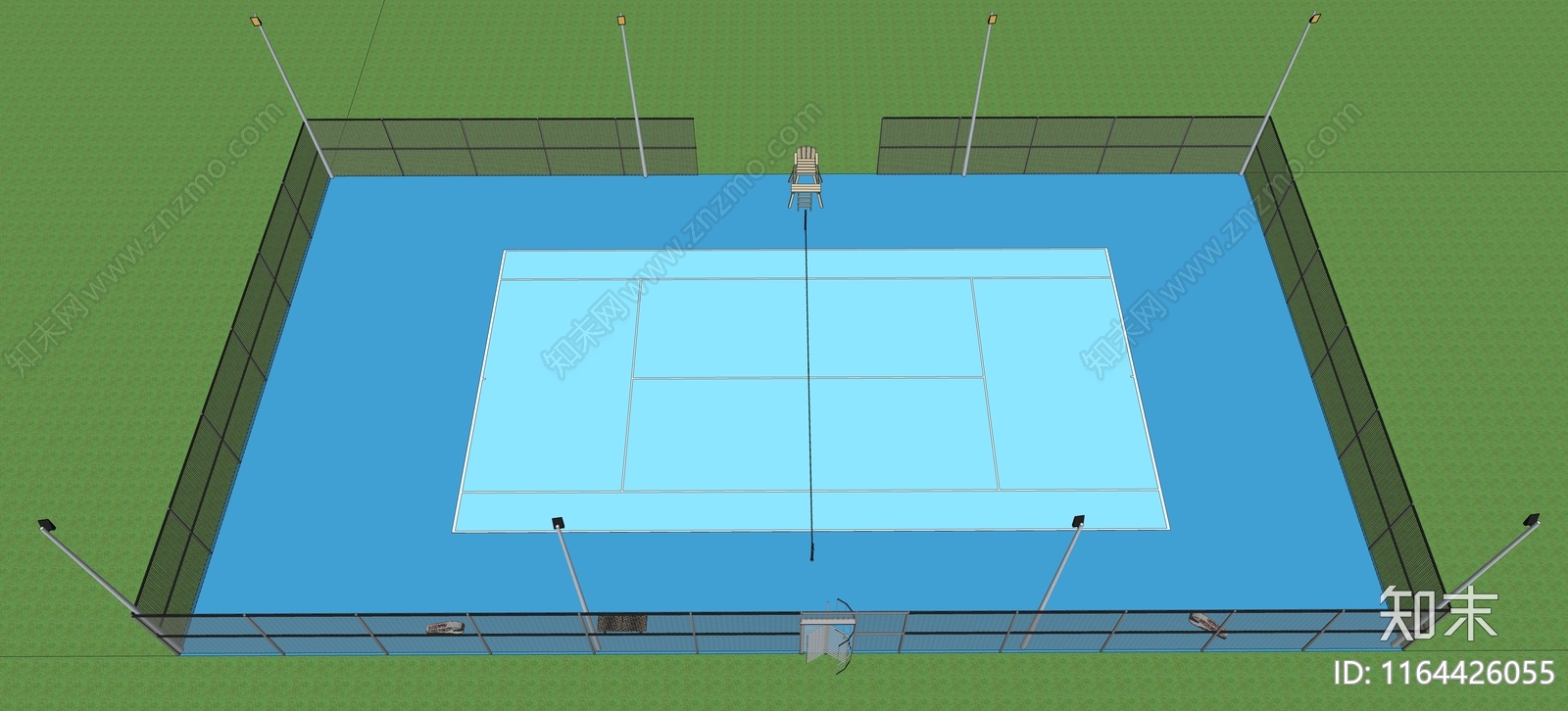 现代羽毛球场SU模型下载【ID:1164426055】